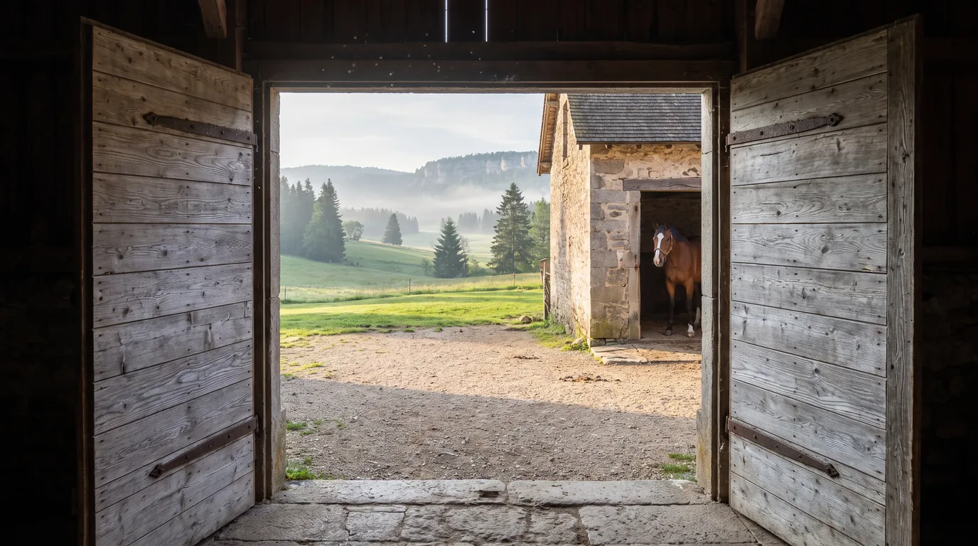Entrée, Les Écuries de la Balme, centre équestre à Claix