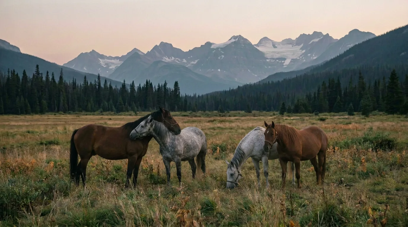 Chevaux en liberté, Les Écuries de la Balme, Isère